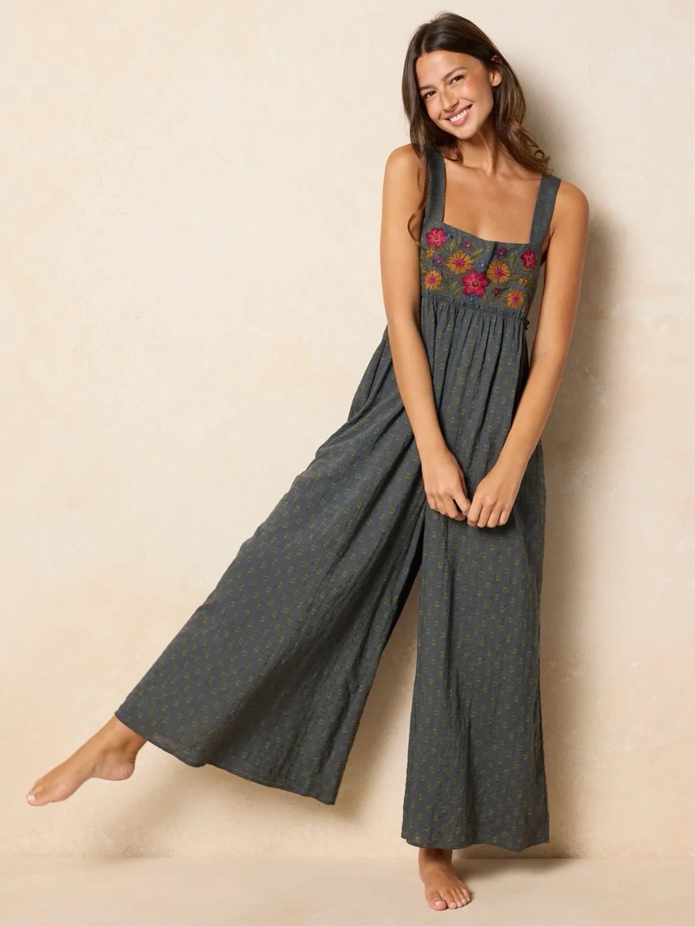 NATURAL LIFE Olive Gabi Embroidered Jumps Floral Embroidery Small New - Picture 3 of 7